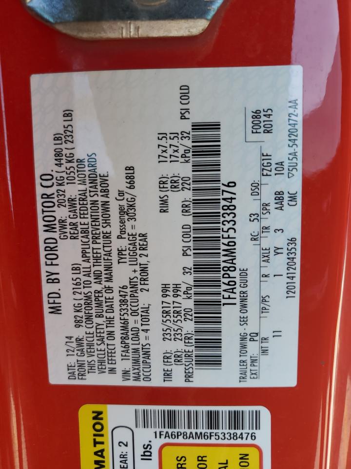 1FA6P8AM6F5338476 2015 Ford Mustang