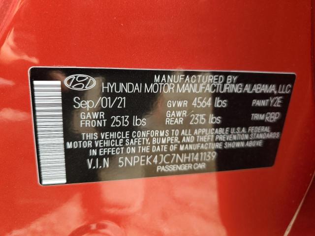 2022 Hyundai Sonata N Line VIN: 5NPEK4JC7NH141139 Lot: 62982554