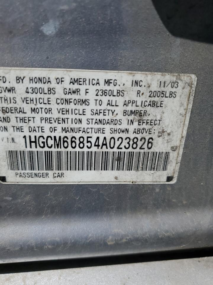 1HGCM66854A023826 2004 Honda Accord Ex