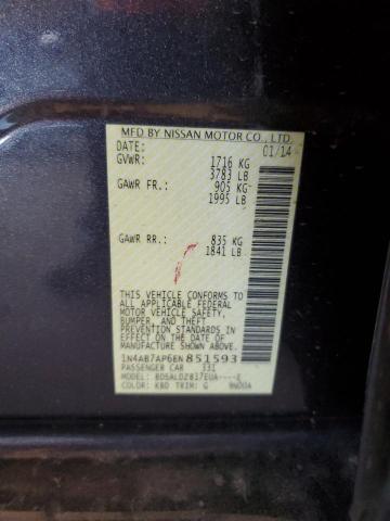 2014 Nissan Sentra S VIN: 1N4AB7AP6EN851593 Lot: 61697594