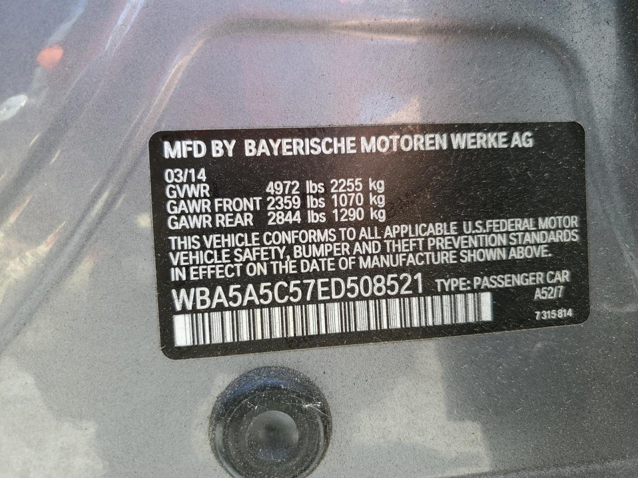 WBA5A5C57ED508521 2014 BMW 528 I