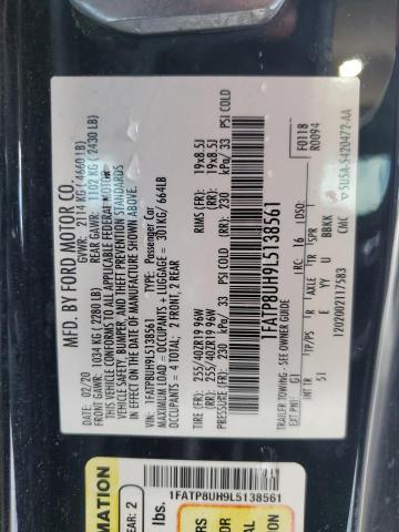 2020 Ford Mustang VIN: 1FATP8UH9L5138561 Lot: 61820744