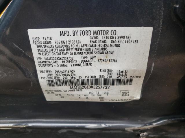 2019 Ford Ecosport Se VIN: MAJ3S2GE3KC257732 Lot: 62335324