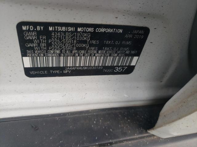 2019 MITSUBISHI OUTLANDER - JA4AP4AU9KU030189