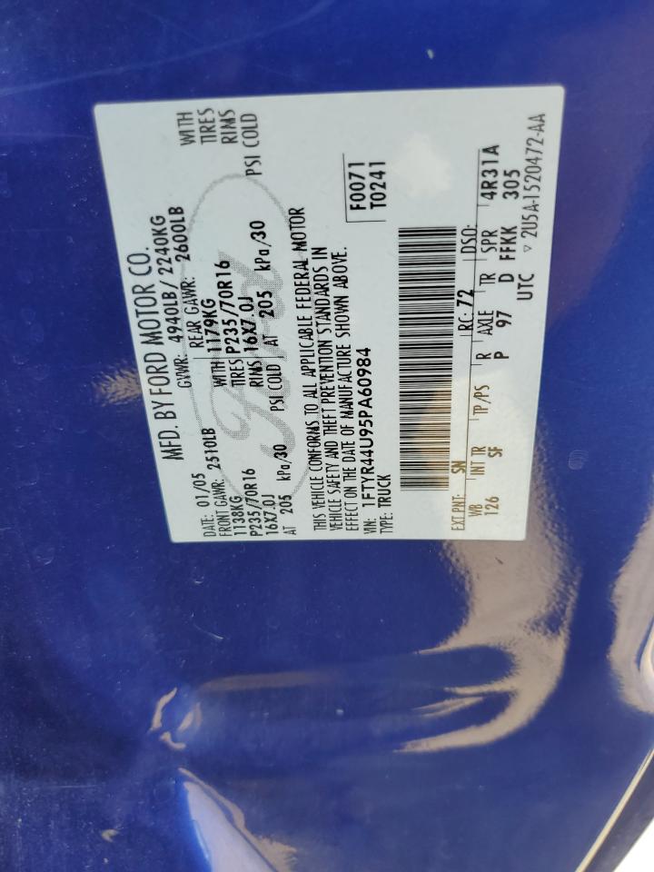 1FTYR44U95PA60984 2005 Ford Ranger Super Cab