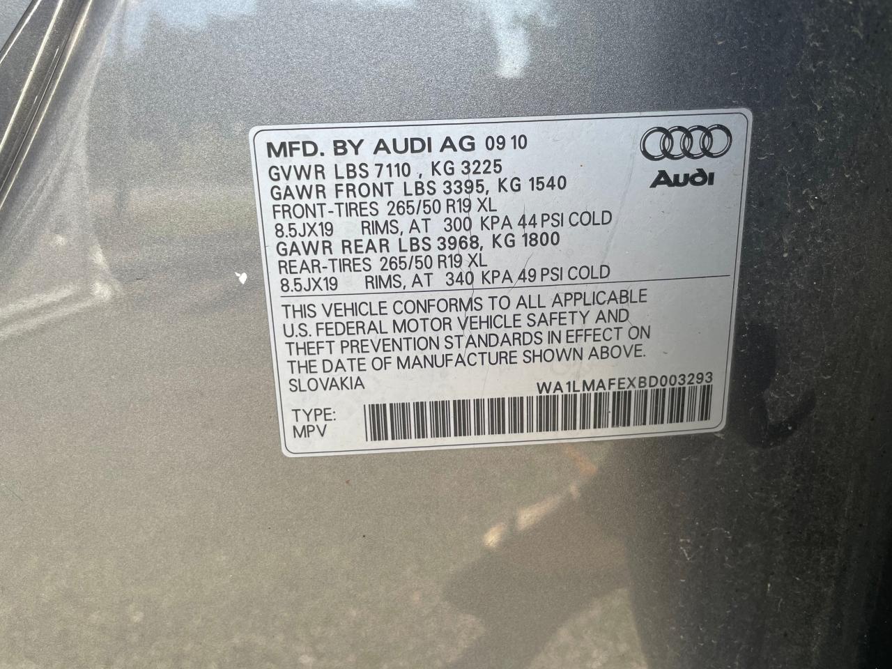 WA1LMAFEXBD003293 2011 Audi Q7 Premium Plus