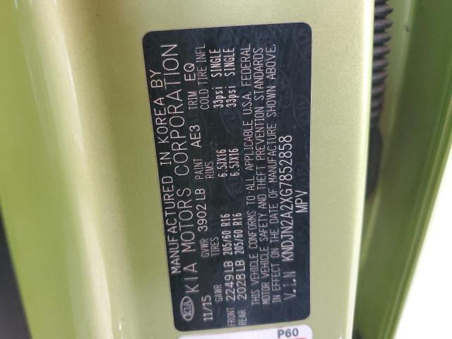 2016 Kia Soul VIN: KNDJN2A2XG7852858 Lot: 62286284