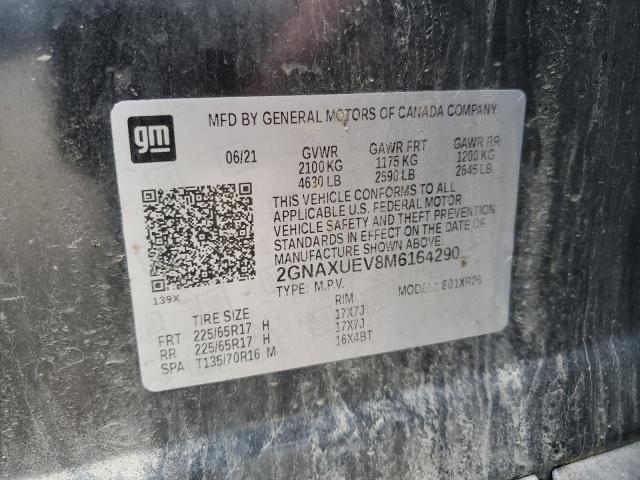 2021 CHEVROLET EQUINOX LT - 2GNAXUEV8M6164290