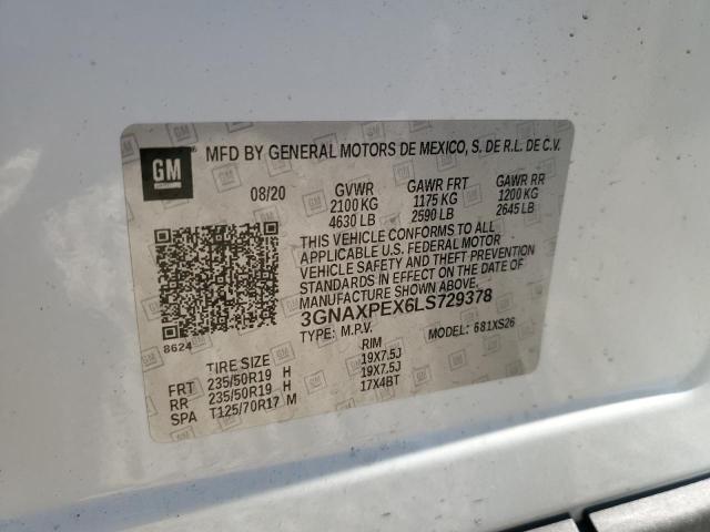 2020 Chevrolet Equinox Premier VIN: 3GNAXPEX6LS729378 Lot: 61835894