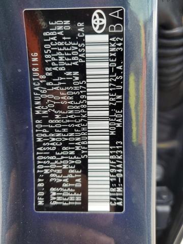 2019 TOYOTA COROLLA L - 5YFBURHE7KP859175