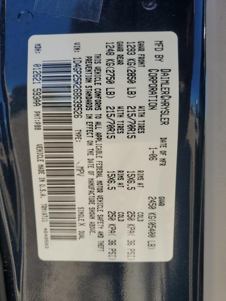 1D4GP25R26B639526 2006 Dodge Caravan Se