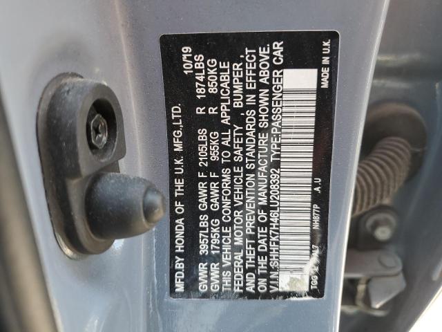 2020 HONDA CIVIC SHHFK7H46LU208392