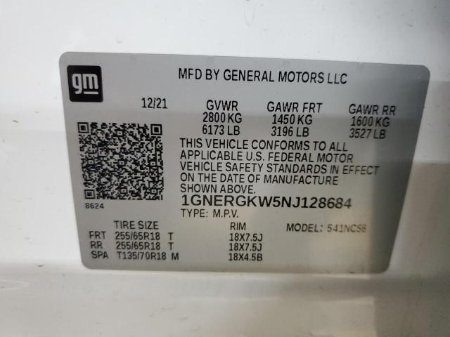 2022 Chevrolet Traverse Lt VIN: 1GNERGKW5NJ128684 Lot: 60887174