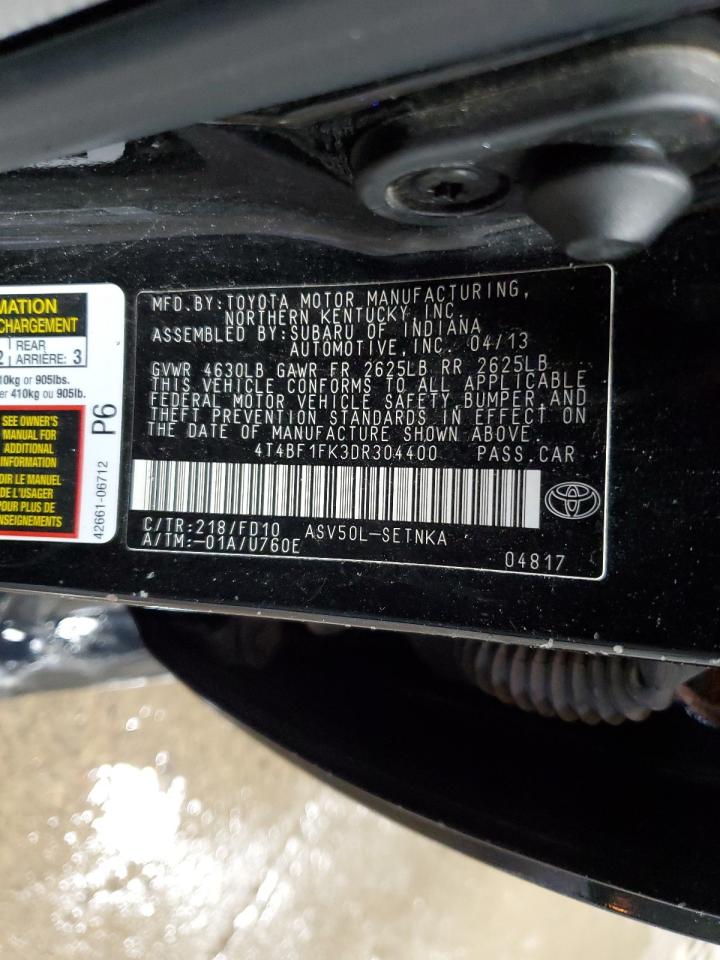 4T4BF1FK3DR304400 2013 Toyota Camry L