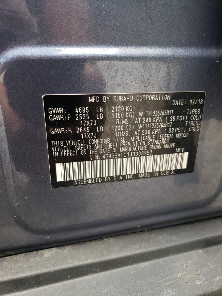 4S4BSAFC1J3308297 2018 Subaru Outback 2.5I Premium