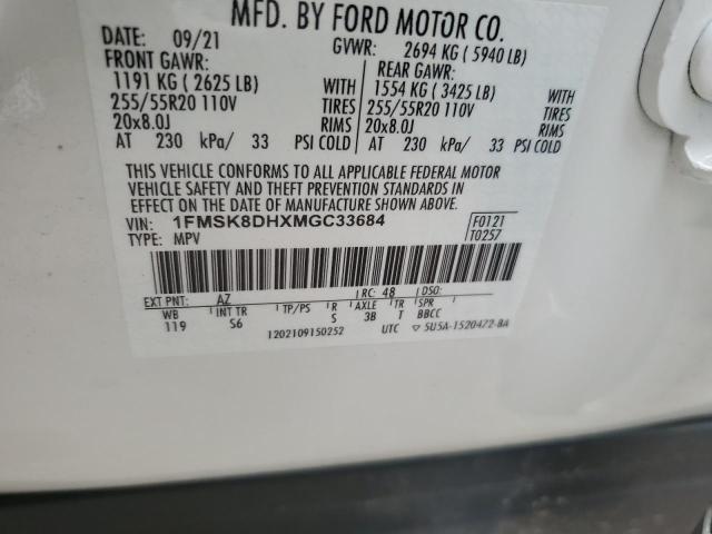 2021 FORD EXPLORER X - 1FMSK8DHXMGC33684