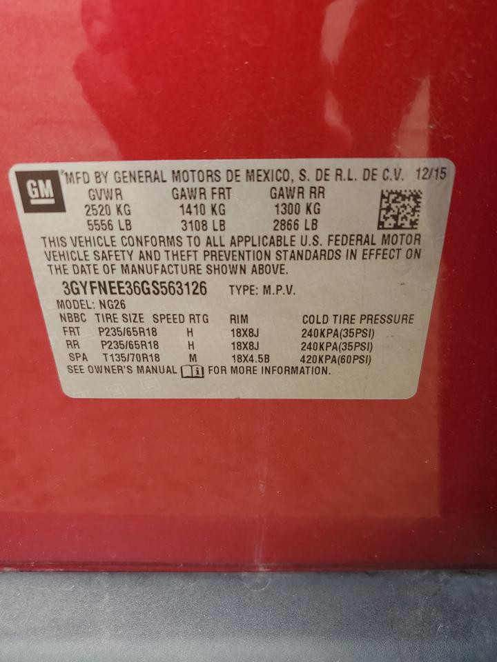 3GYFNEE36GS563126 2016 Cadillac Srx Luxury Collection