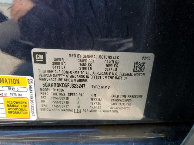 2015 Buick Enclave VIN: 5GAKRBKD5FJ323247 Lot: 62728134