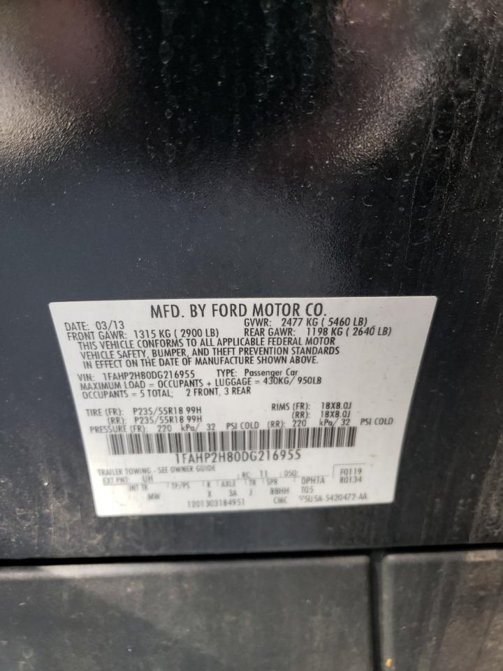 1FAHP2H80DG216955 2013 Ford Taurus Sel