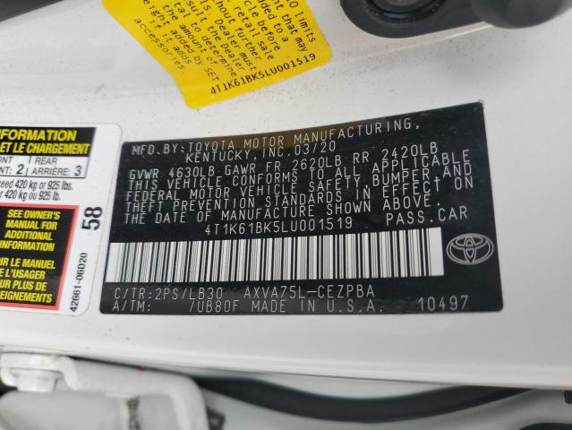 VIN 4T1K61BK5LU001519 2020 Toyota Camry, Xse no.12