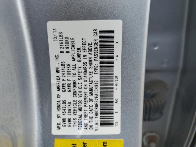 1HGCR6F32EA004917 2014 Honda Accord Hybrid