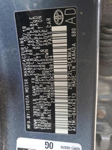 2019 TOYOTA COROLLA L - 2T1BURHE0KC198184