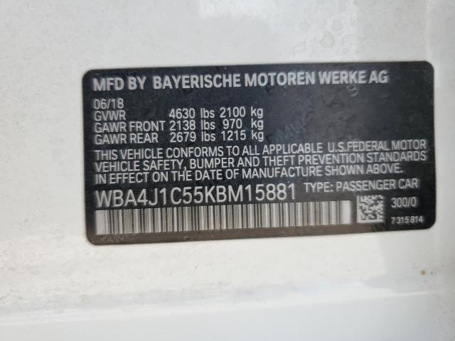 VIN WBA4J1C55KBM15881 2019 BMW 4 Series, 430I Gran ... no.12