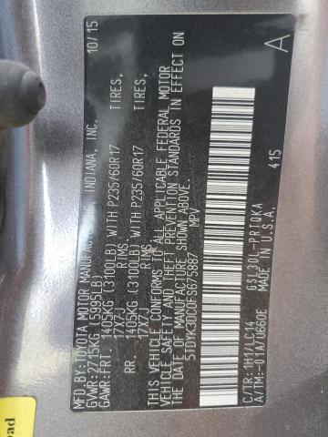 VIN 5TDYK3DC0FS675887 2015 Toyota Sienna, Xle no.14