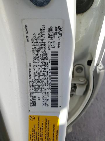 2002 Lexus Rx 300 VIN: JTJHF10U720267534 Lot: 62562564