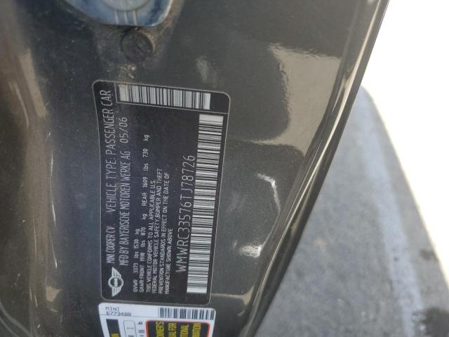 2006 Mini Cooper VIN: WMWRC33576TJ78726 Lot: 62492484