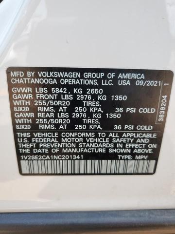 2022 VOLKSWAGEN ATLAS CROS - 1V2SE2CA1NC201341