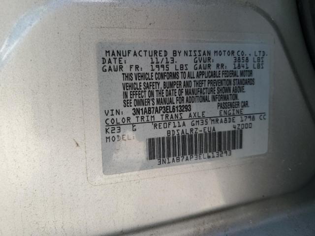 2014 Nissan Sentra S VIN: 3N1AB7AP3EL613293 Lot: 61933544