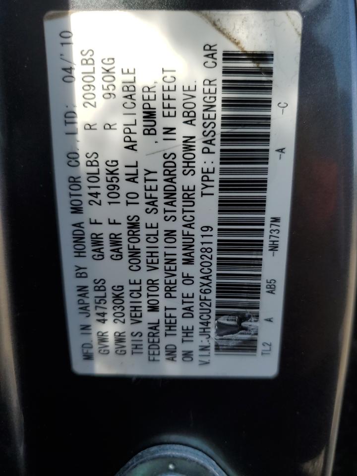 JH4CU2F6XAC028119 2010 Acura Tsx