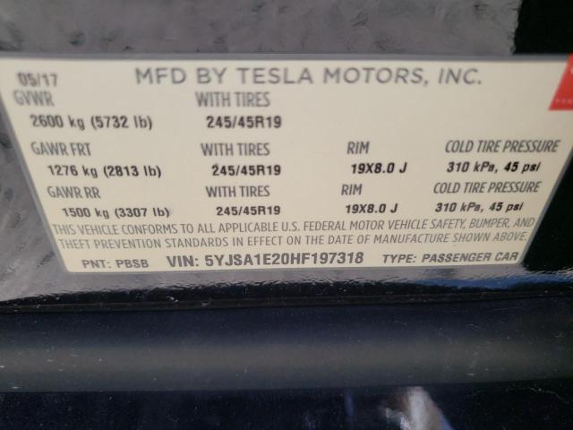 2017 TESLA MODEL S 5YJSA1E20HF197318
