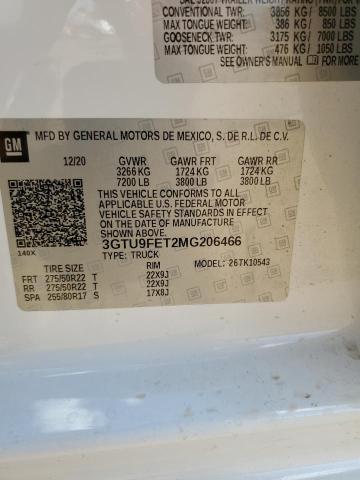 2021 GMC SIERRA K15 - 3GTU9FET2MG206466