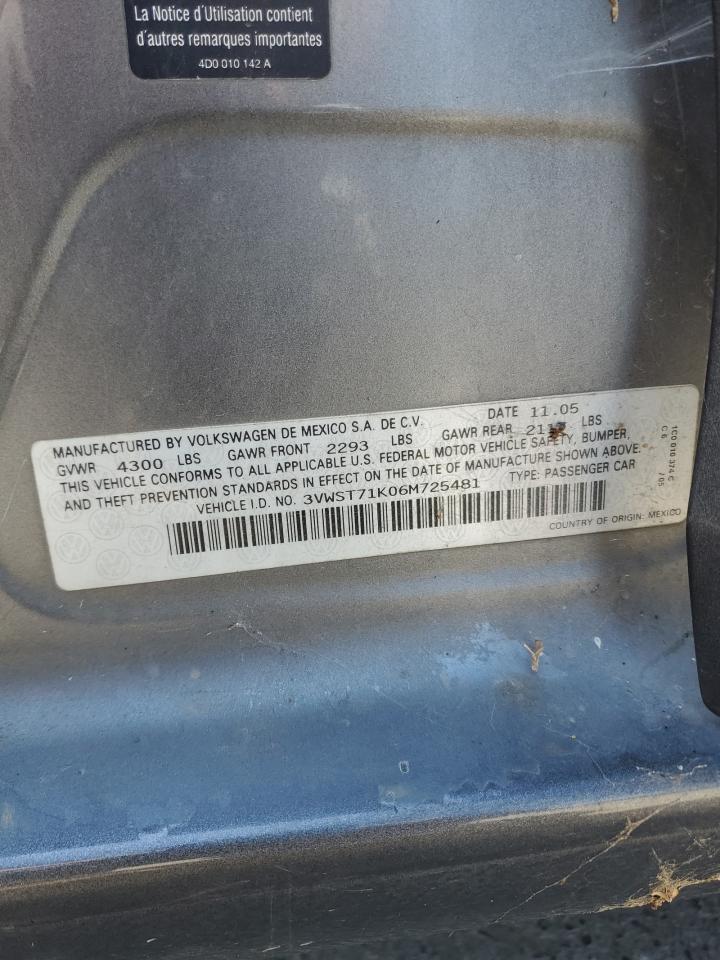 3VWST71K06M725481 2006 Volkswagen Jetta Tdi Option Package 1
