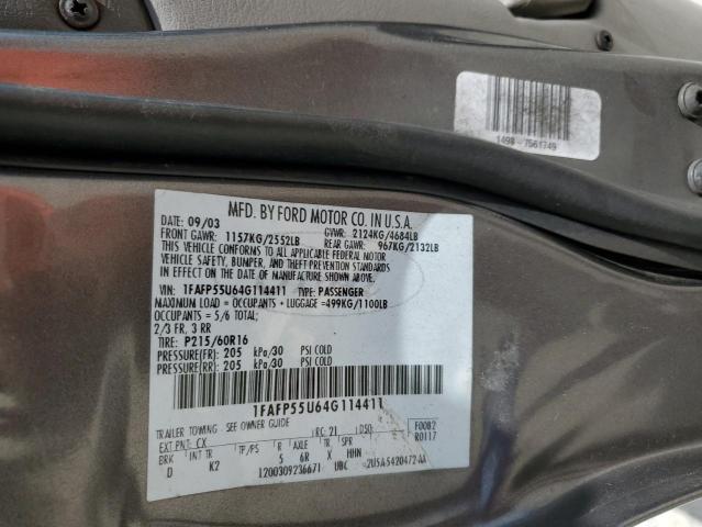 2004 Ford Taurus Ses VIN: 1FAFP55U64G114411 Lot: 61749414