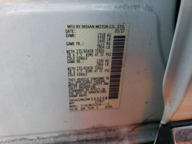 2017 Nissan Murano S VIN: 5N1AZ2MG2HN153258 Lot: 61787264