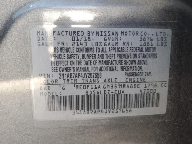 2018 NISSAN SENTRA S - 3N1AB7AP4JY257658
