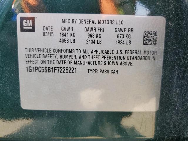 2015 CHEVROLET CRUZE LT - 1G1PC5SB1F7226221