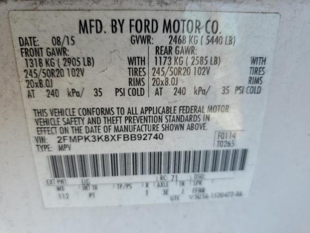 2FMPK3K8XFBB92740 2015 FORD EDGE - Image 13