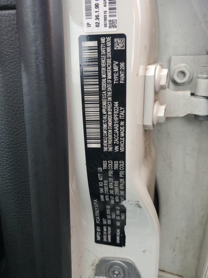 ZACCJAAB1HPF82244 2017 Jeep Renegade Sport