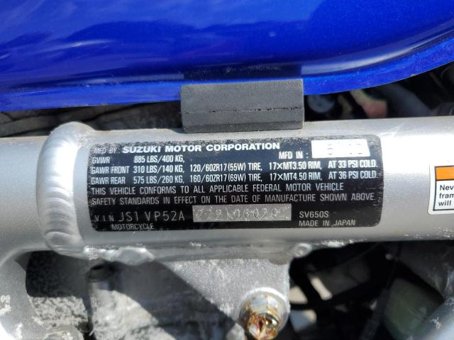 2002 SUZUKI SV650 S JS1VP52A722106029