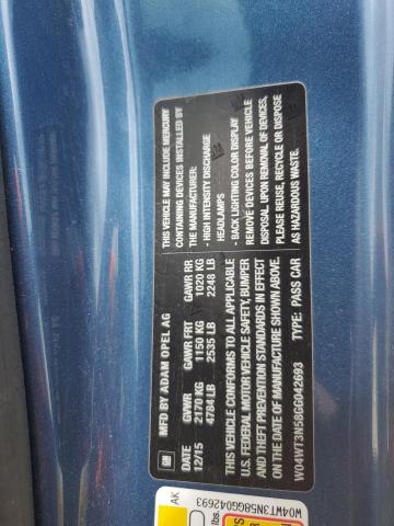 2016 BUICK CASCADA PR - W04WT3N58GG042693