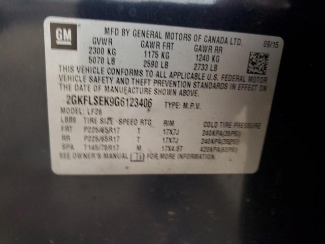2016 GMC Terrain Sle VIN: 2GKFLSEK9G6123406 Lot: 61814744