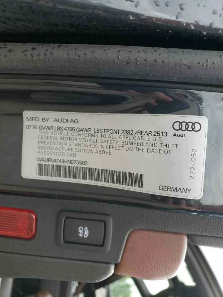 WAUFNAF49HN025583 2017 Audi A4 Prestige