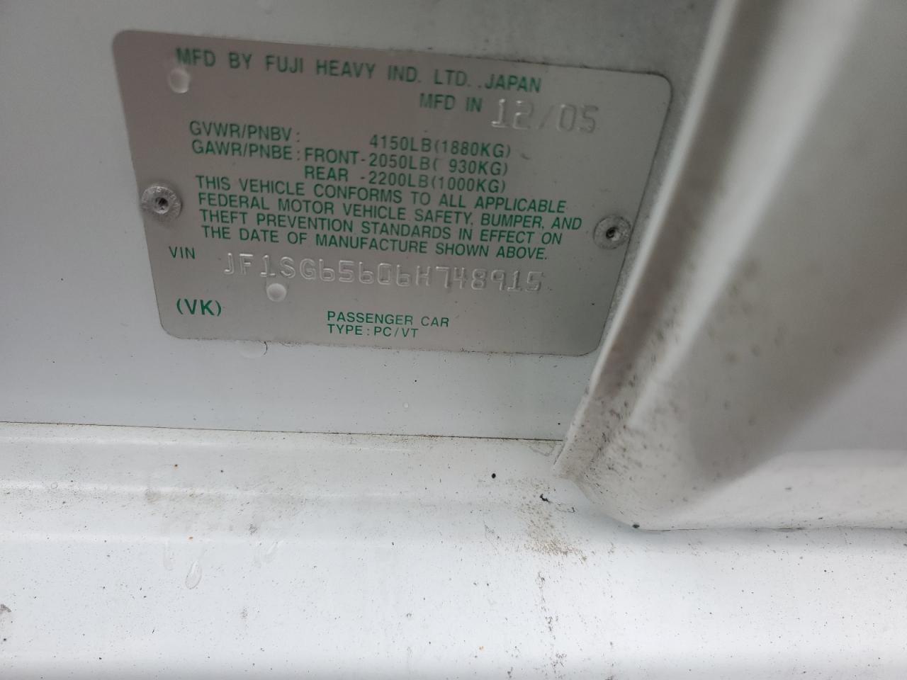 JF1SG65606H748915 2006 Subaru Forester 2.5X Premium