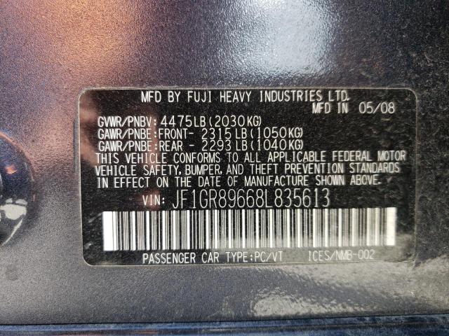 2008 Subaru Impreza Wrx Sti VIN: JF1GR89668L835613 Lot: 61963814