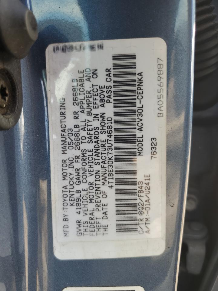 4T1BE30K73U746810 2003 Toyota Camry Le
