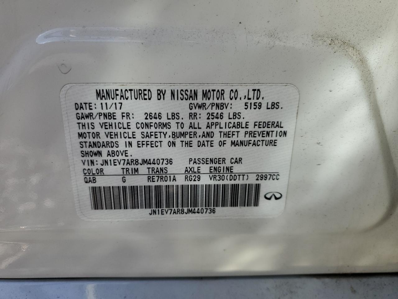 JN1EV7AR8JM440736 2018 Infiniti Q50 Luxe